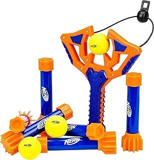 NERF Slingshot Challenge - Kids Slingshot Bowling Game Set - Toy Slingshot Target Game for Kids - Foam Ball Slingshot Balls Included - Fun Kids Toy for Boys + Girls