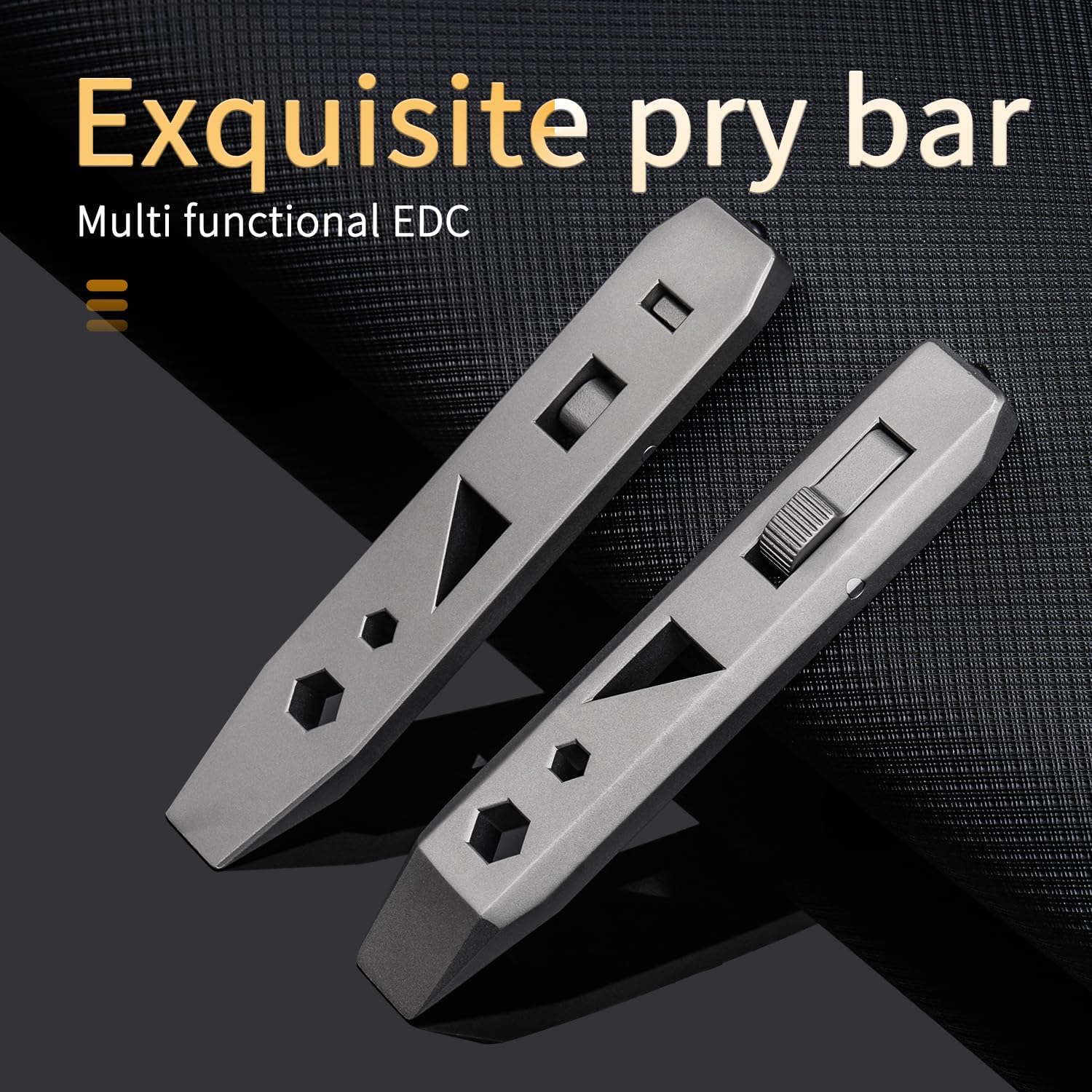 A385 Compact 3.85 inches TC4 Titanium Pry Bar Multi-Tool EDC Prybar with Bottle opener, Hex Wrench, Glass Breaker Crowbar