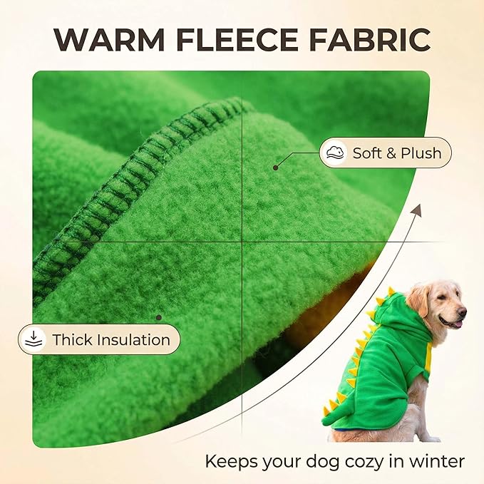 Disfraz de Dinosaurio para Perro Grande FLAdorepet Talla 8XL Verde miniatura 6