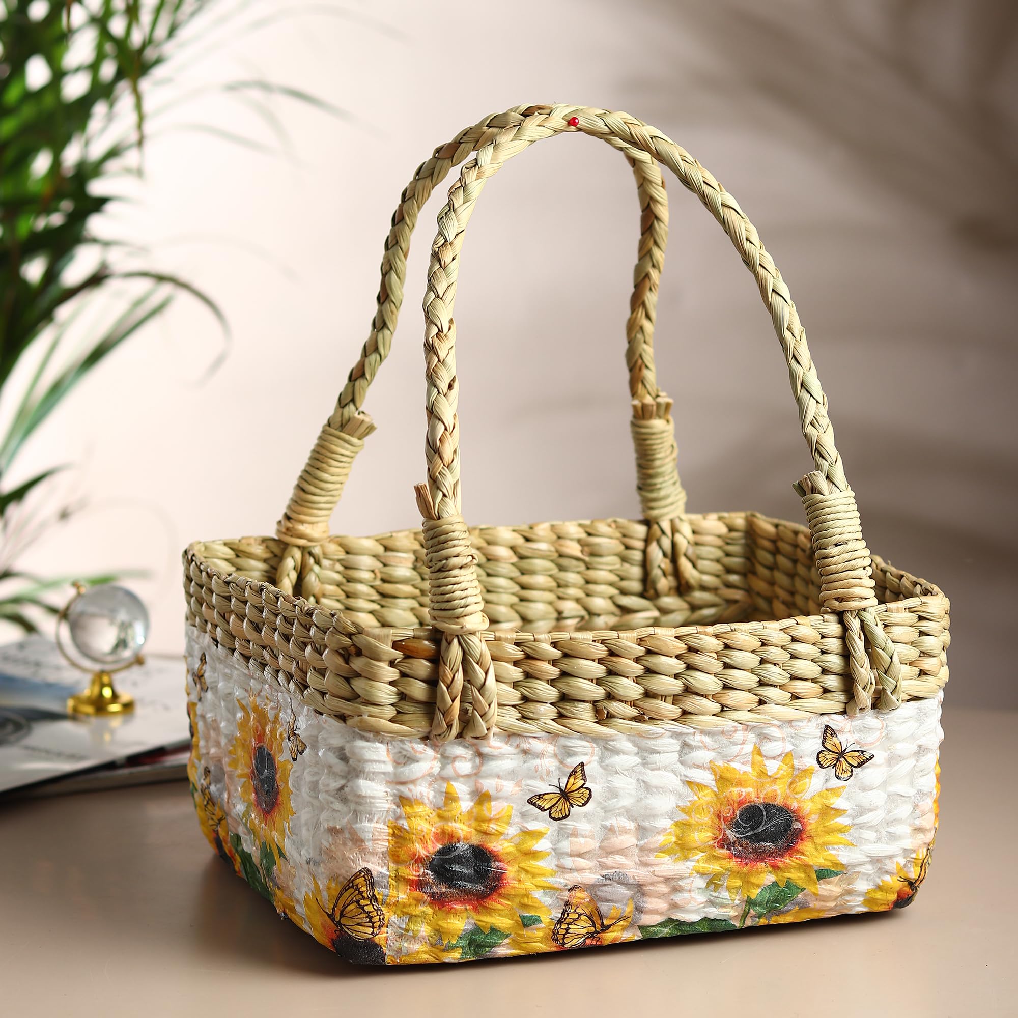 Habere India-All The Cultures Fabricating India Gift Hamper Baskets | Clothes Basket | Baby Hamper (Design 21 - L26xW21xH13 cm)