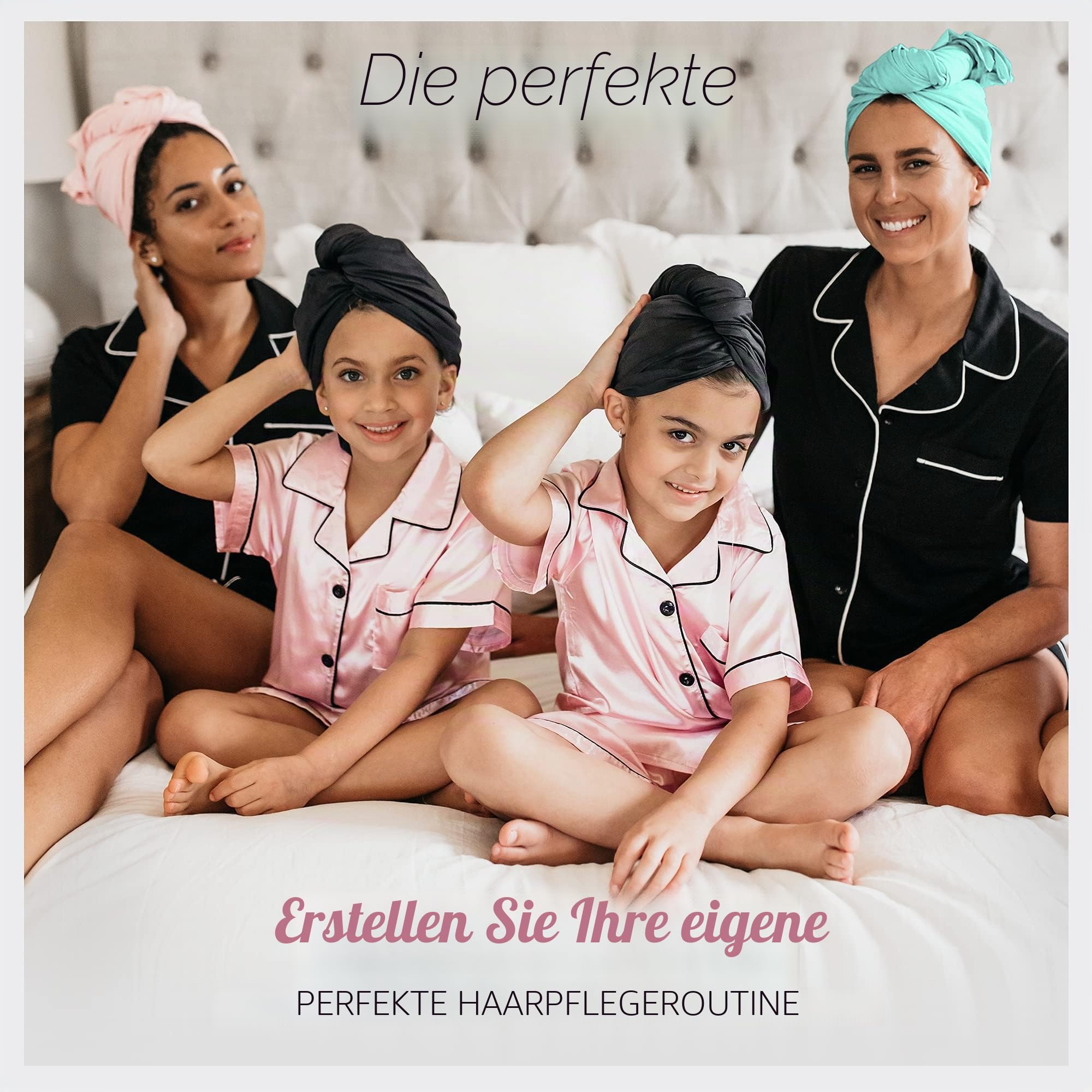 THE PERFECT HAIRCARE Microfiber Hair Towel Wrap Ultra-Fine Anti-Frizz Turban That Never Falls Off - Curly Girl Method Approved & Big (40' x 27.5")