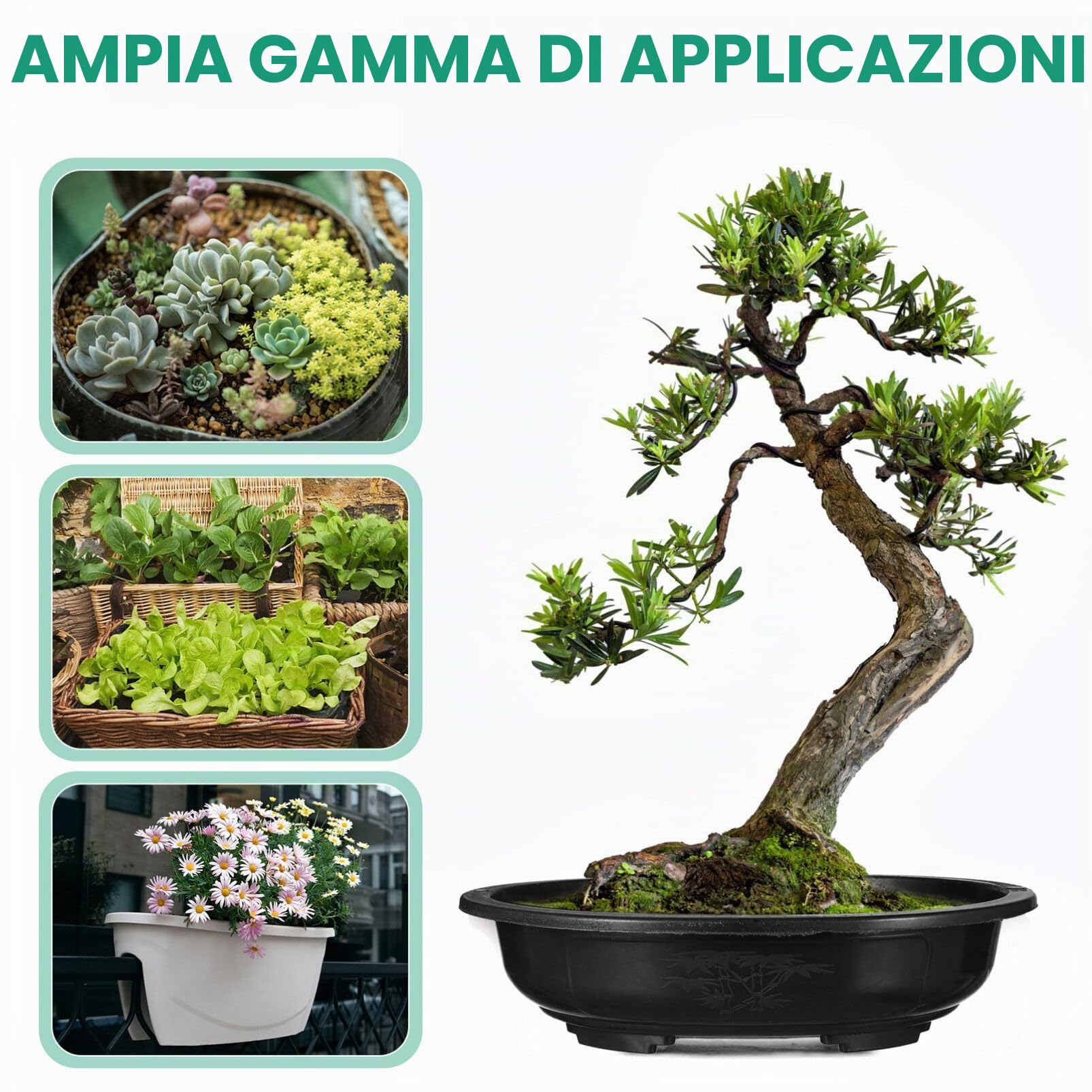 Kisangel Vaso Da Fiori Ovale Grande in Plastica Con Fori Di Drenaggio Per Piante Da Interno E Esterno Design Moderno Per Giardinaggio Balcone E Decorazioni Casa 14.8X11.4X3.1 Pollici