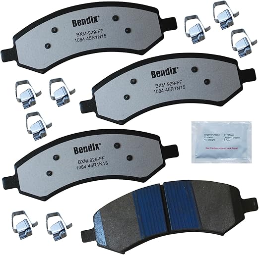 Bendix Fleet Metlok MKD1084FM Semi-Metallic Front Brake Pads for Select Models Chrysler Aspen, Dodge Dakota, Durango, Ram 1500, Mitsubishi Raider, 1500 Classic, Dakota