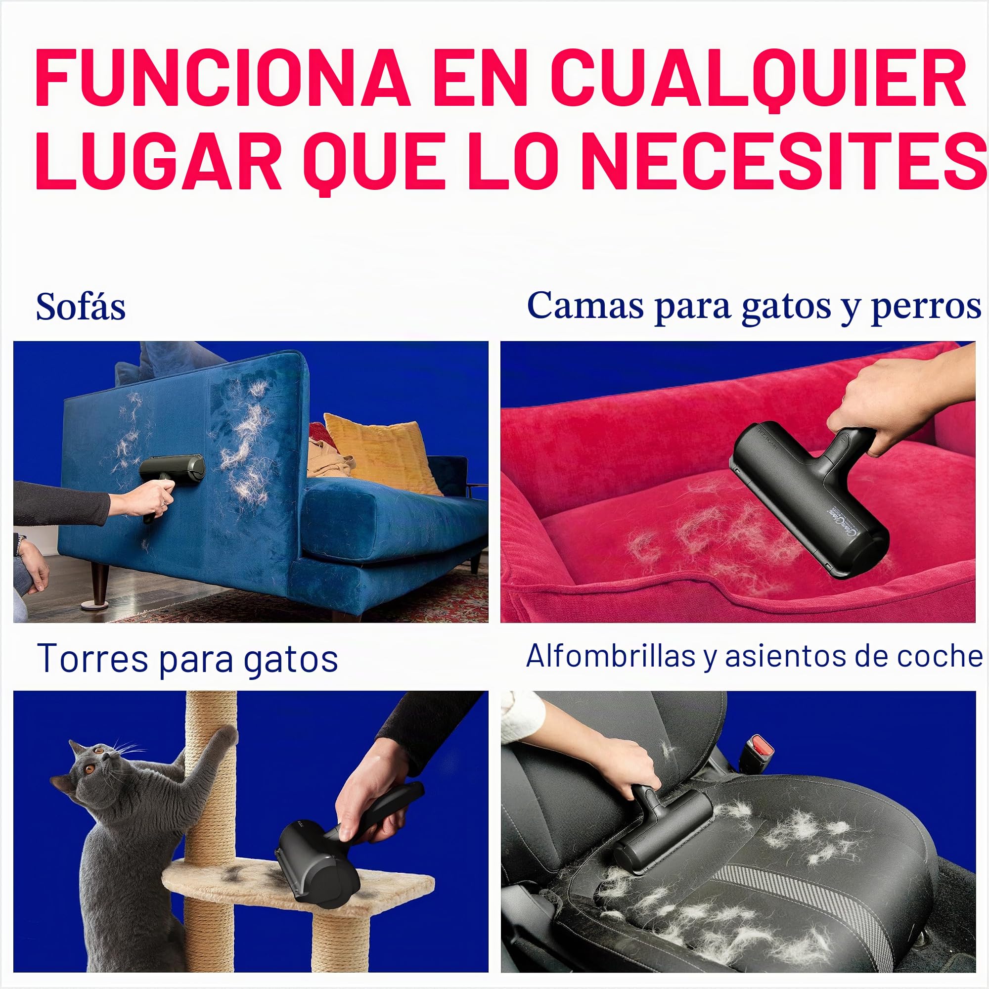 ChomChom Roller Removedor de pelo de mascotas y rodillo reutilizable, removedor de pelusa para muebles, sofá, alfombra, ropa y ropa de cama, portátil