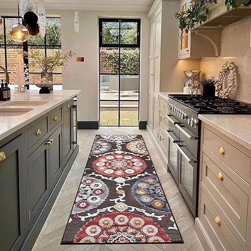 Miniatura 445 de CAMILSON Indoor Outdoor Rug 5x7 Bohemian Medallion Floral Area Rugs for Indoor and Outdoor Patios Easy-Cleaning Non-Shedding Living Room Garden and