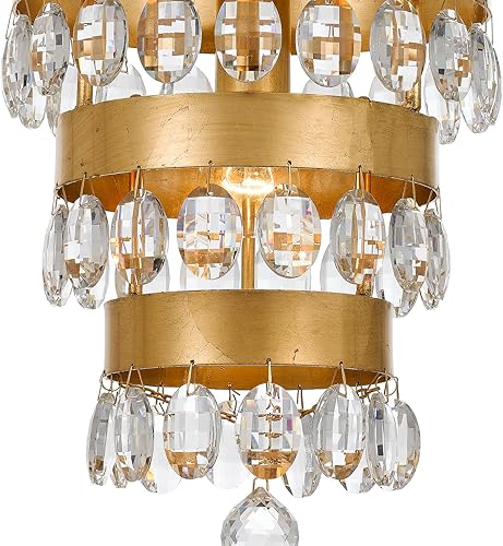 Miniatura 4 de Crystorama Perla - Lámpara de araña de 1 luz de plata antigua