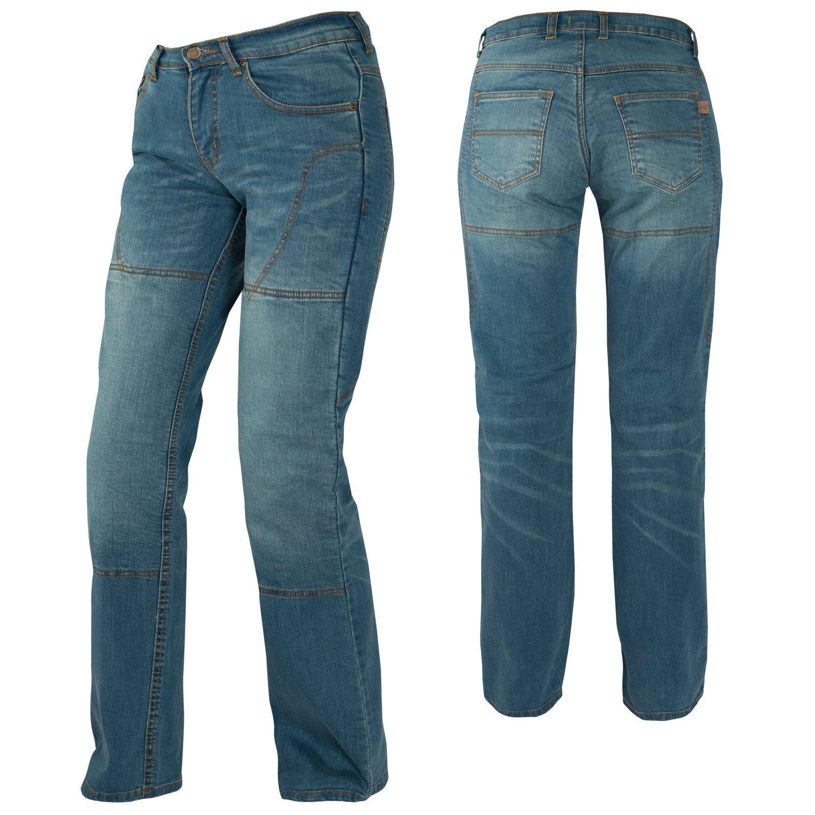A-pro Pantalon Femme Jeans Moto Protections Homologées Aramid Renforts bleu 28