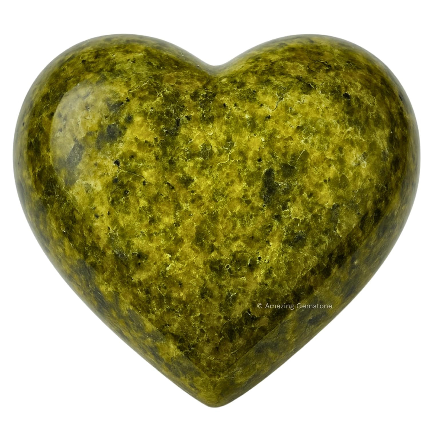 Amazing Gemstone Green Tourmaline in Matrix Crystal Heart Palm Stone - Pocket Massage Worry Stone for Natural Body Chakra Balancing, Reiki Healing and Crystal Grid