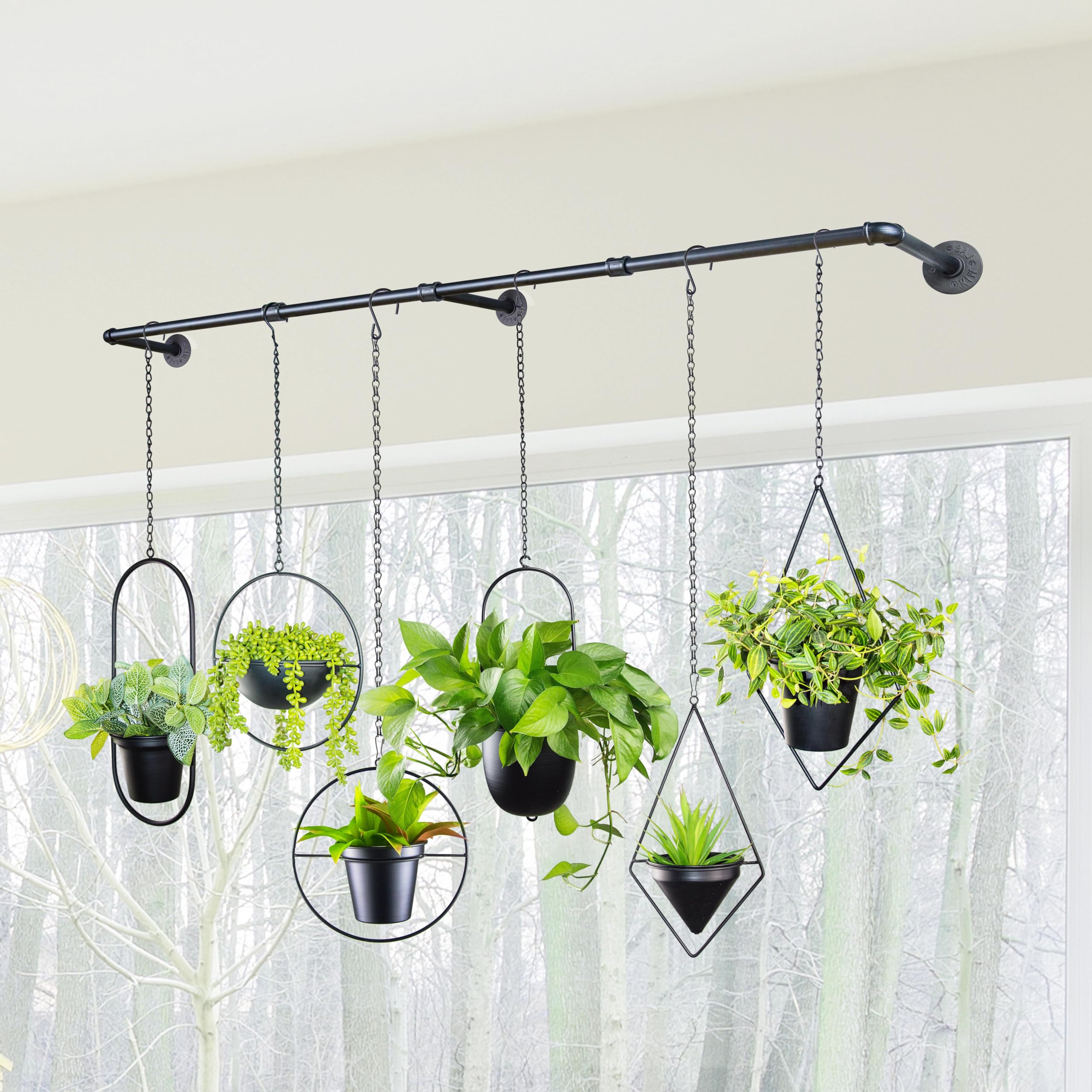 Plantas Cocina Colgador De Metal Para Plantas De Interior Con 6 Cadenas  Colgantes, Barra De Macetas, image size:2560x2560