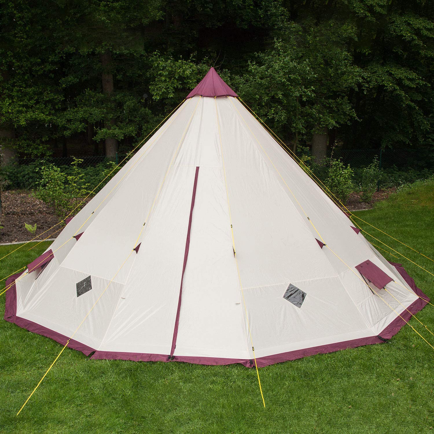 Skandika Tente Tipi Kota 550 | Tente de Camping, Tente pour 12 Personnes, avec/sans Tapis de Sol Cousu, Grande Tente Camping avec moustiquaire, 3 m de Hauteur, mât en Acier
