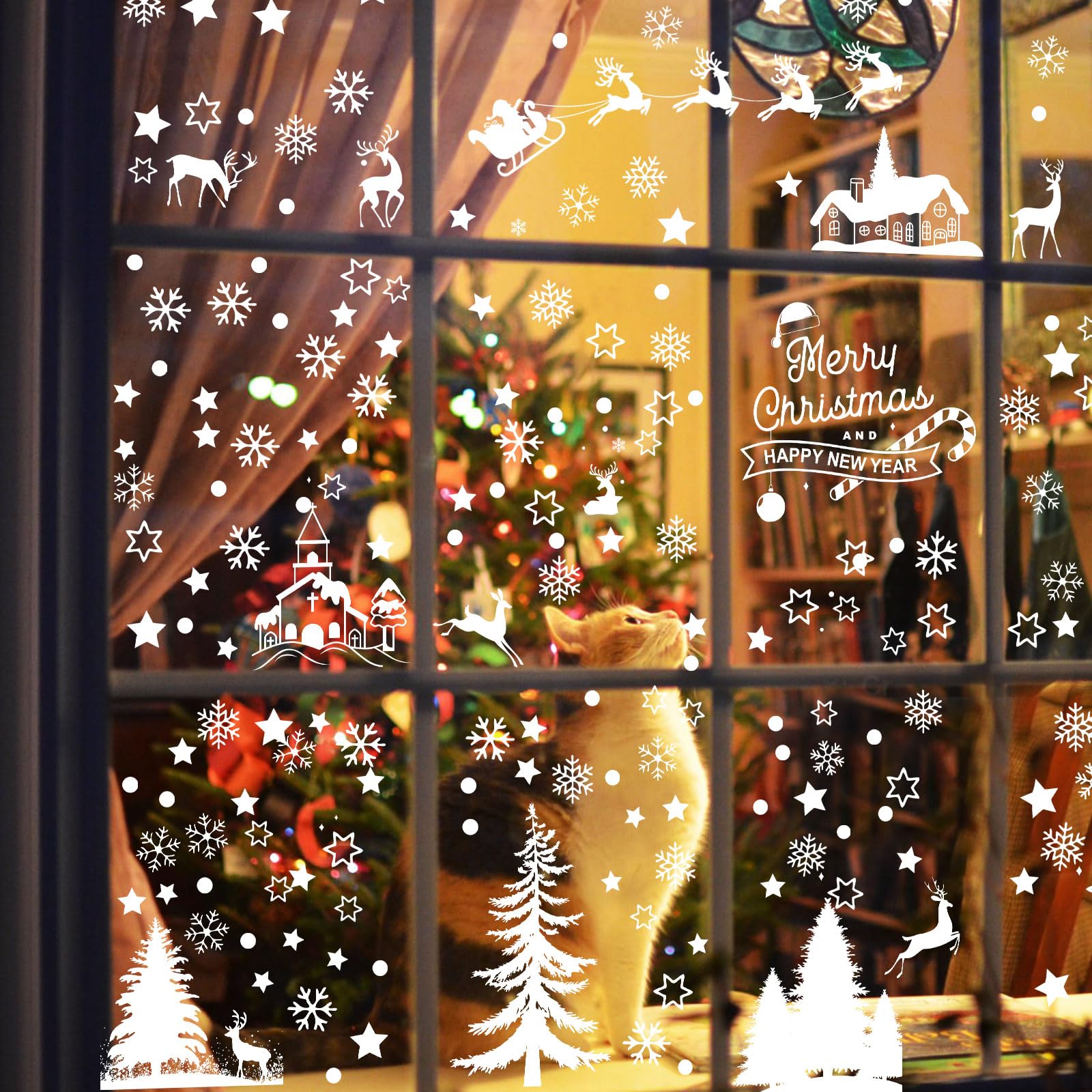 2 Pezzi Vetrofanie Per Finestre, Adesivi Per Finestre Riutilizzabili