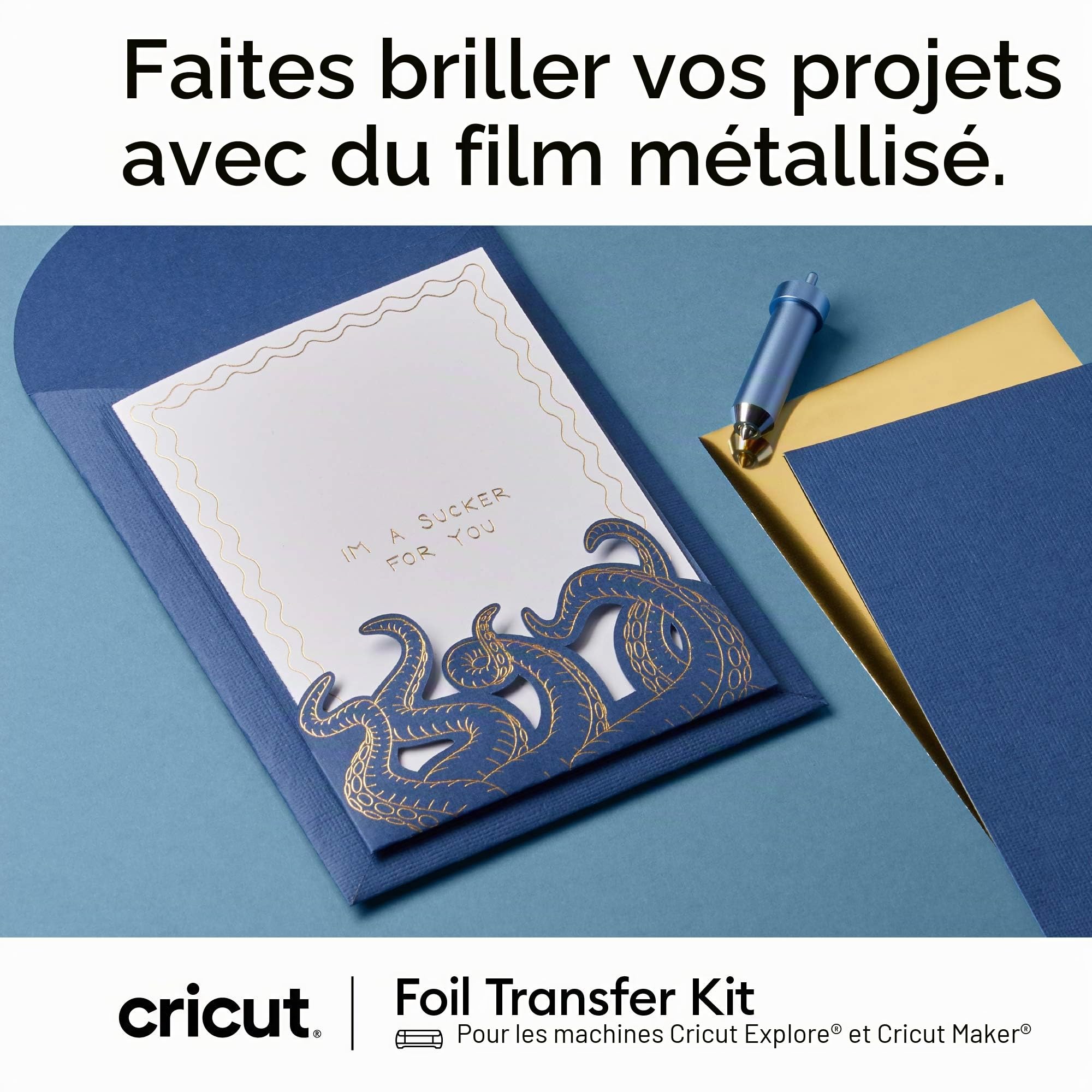 Cricut Kit de Transfert de Foil, 3 tailles d'embout-fin, moyen et épais