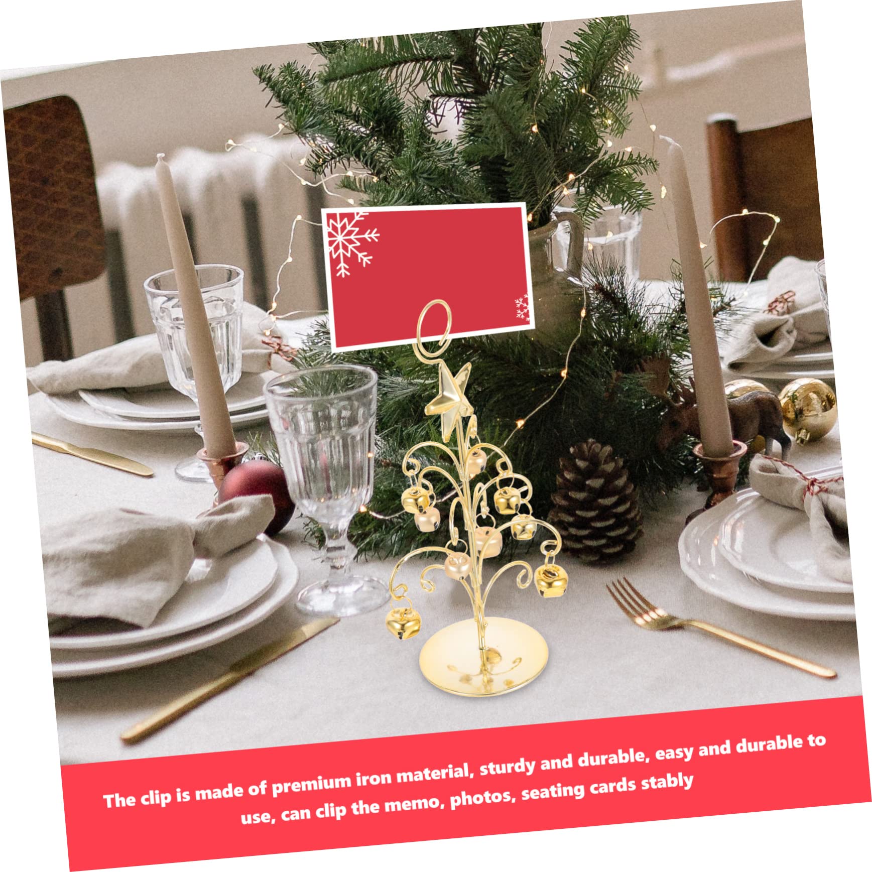 Alipis 5 Pz Porta biglietti natalizi segnaposto segnaposti clip numero tavola di natale fermagli per foto clip ospite carte cartelli matrimonio clip numero di tavolo porta appunti