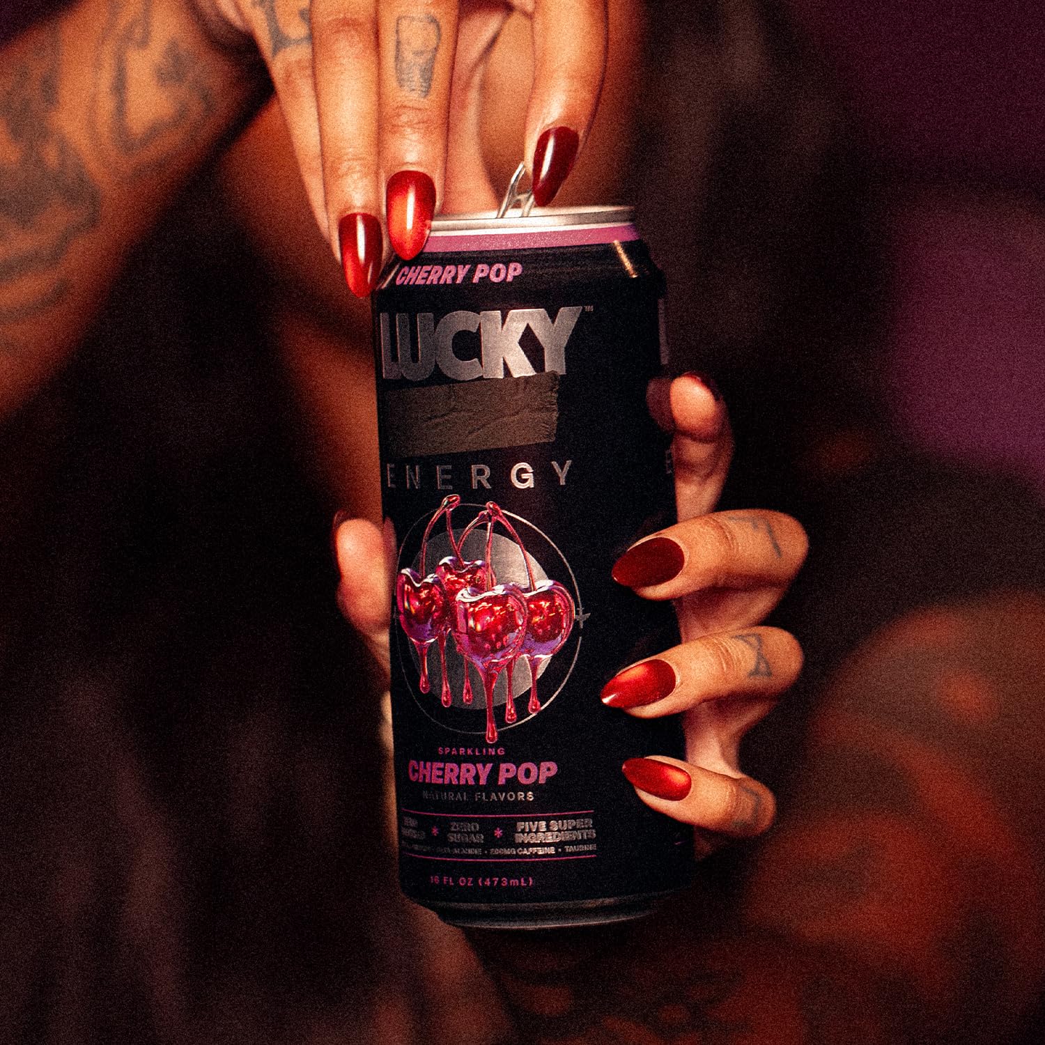 Amazon.com : Lucky Energy Sugar Free Energy Drinks, Cherry Pop