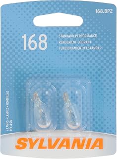 Sylvania 168 Basic Miniature Bulb 2-Pack - Durable OEM Headlight Replacement for Cars & Trucks