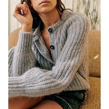 Hixiaohe Cardigan Sweater for Women Long Sleeve Button Y2K