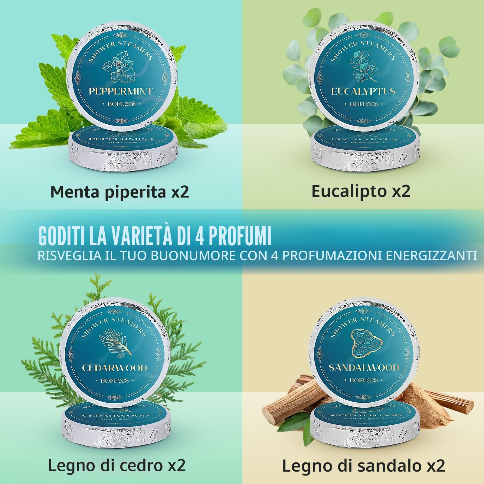 Regalo Uomo, Bombe da Bagno Aromaterapia con Olio Essenziale Spa, Bombe da Doccia Idee Regalo, Regalo Compleanno per Uomo (8 Pezzi)