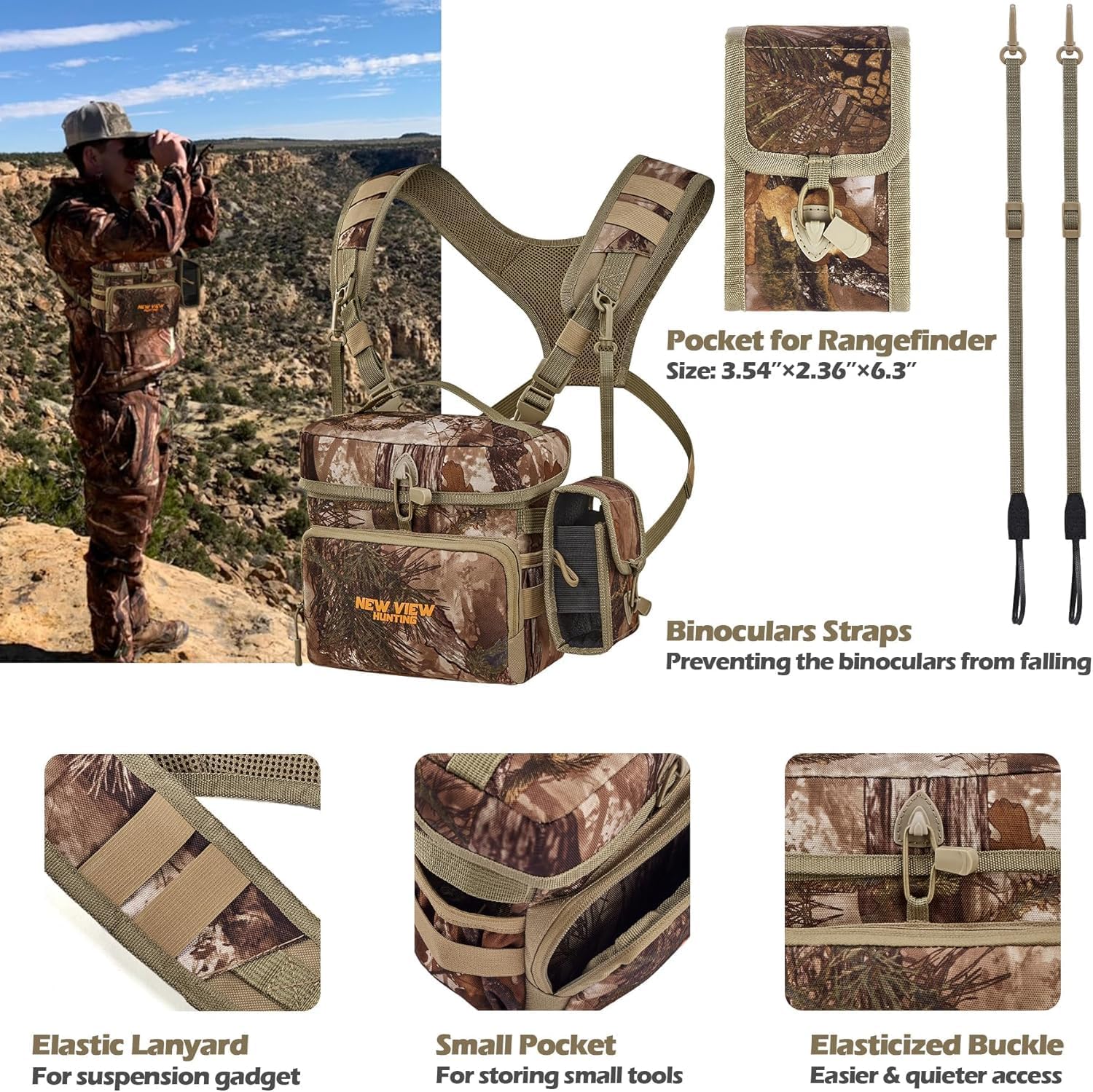 NEW VIEW CamoRanger Binocular Harness Chest Pack and Binocular Straps