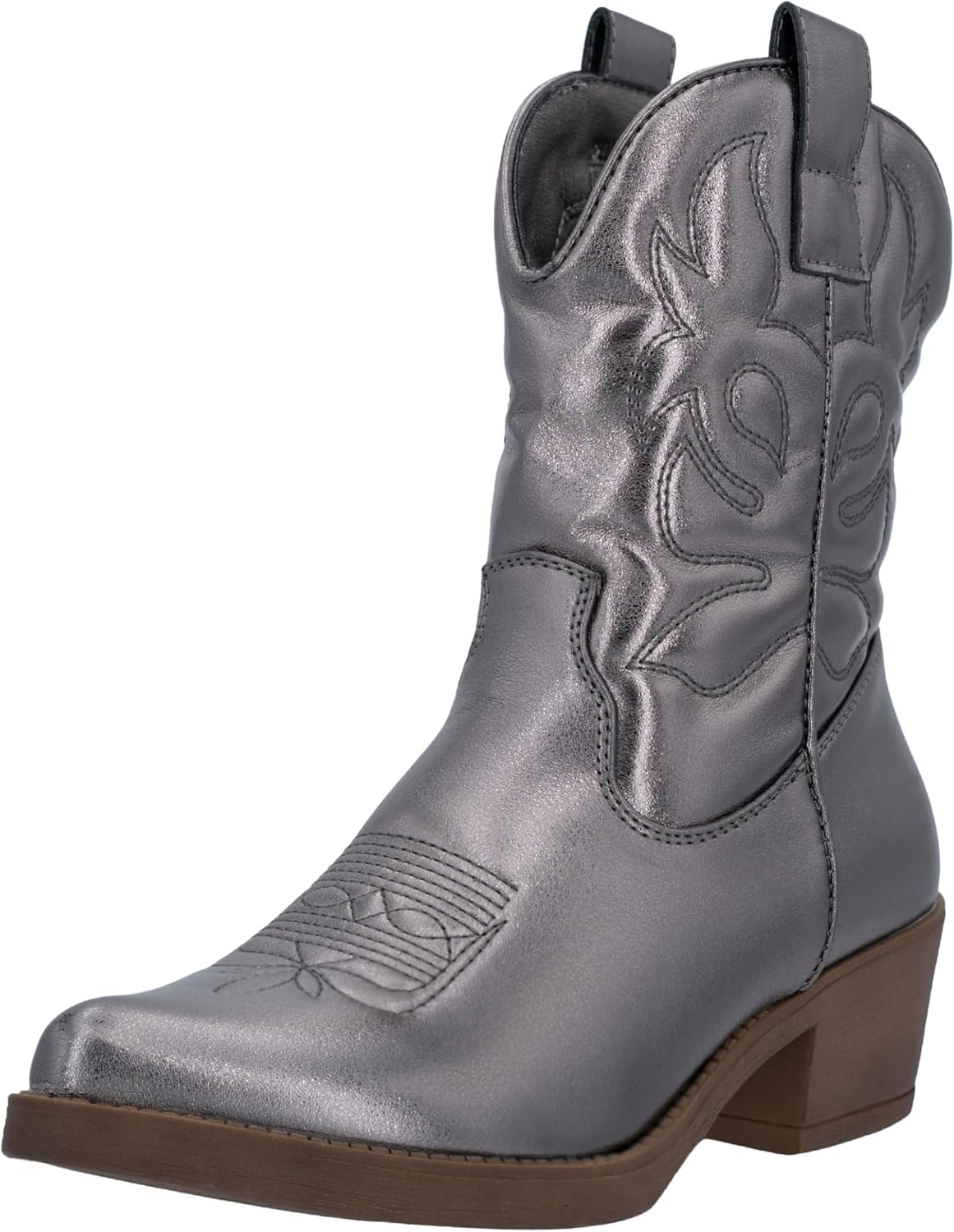 Elara Dames Enkellaarzen Cowboy Laarzen Chunkyrayan 301-A31P White PU-36