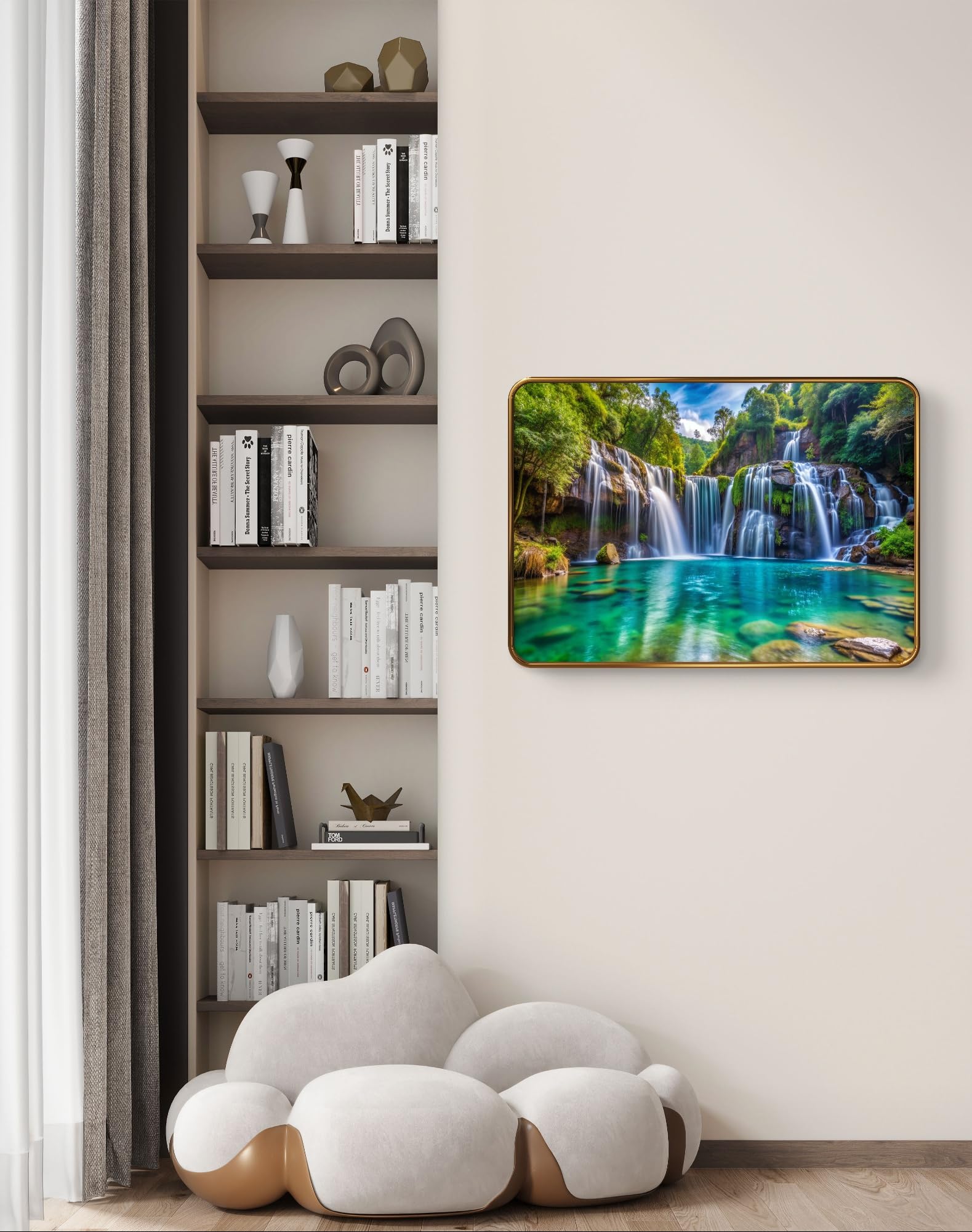 Waterfall Painting - Modern Art with Sparkle Finish -3 Waterfall Painting - Modern Art with Sparkle Finish -3