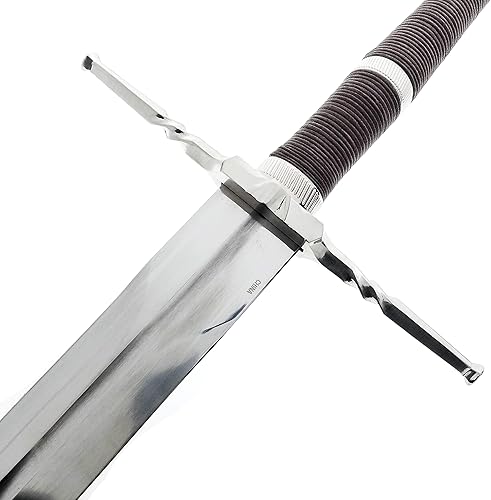 Miniatura 4 de Espada de hoja de acero de lobo de fantasía de 49 pulgadas, réplica de espada medieval de dos manos con vaina. Para coleccionar, LARP, cosplay,