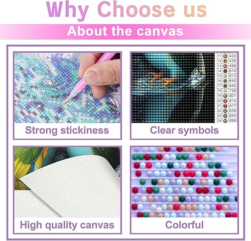 Miniatura 4 de Kits de pintura de diamantes 5D para arte de diamantes de taladro completo, dos pájaros, pintura para principiantes con puntos redondos de