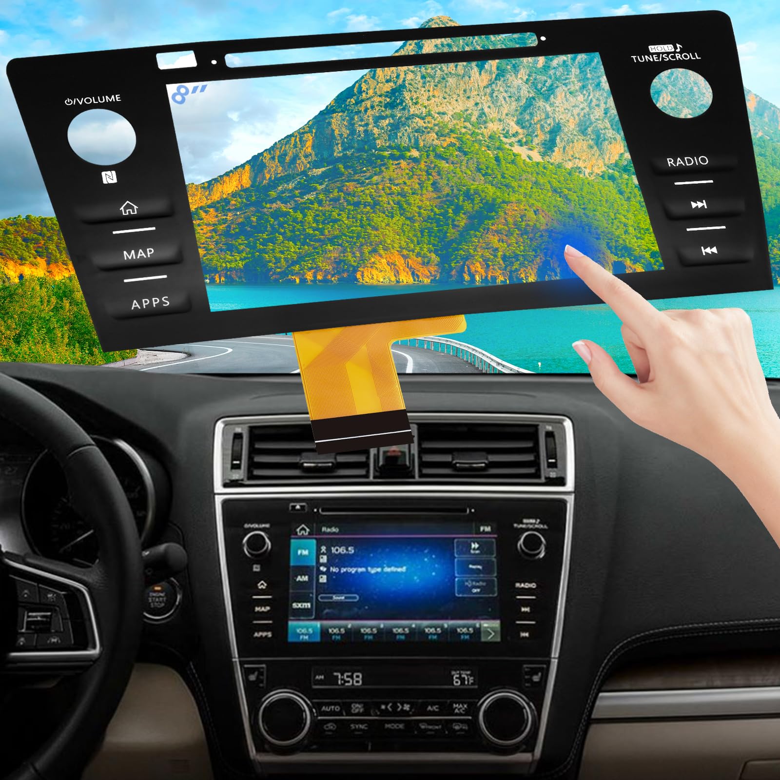 Photo 1 of TsuperU 8" Touch Screen Digitizer Replacement for Subaru Outback Legacy Radio Screen 2018 2019, Touchscreen fit 86471-AL68A 86431-AL66A OEM Upgraded Ultra-Sensitive High-Temperature Resistant-MAP