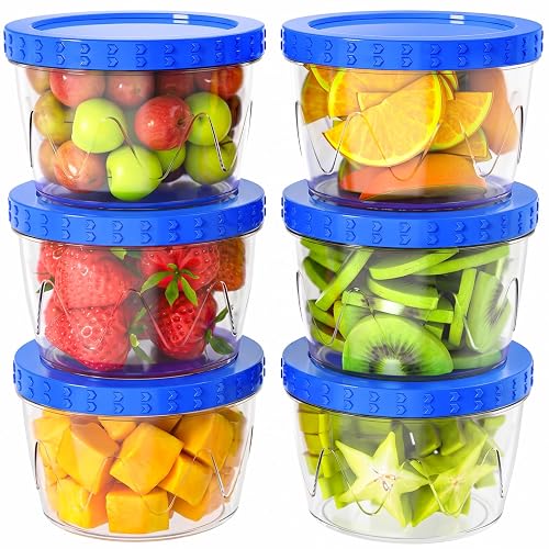 LUOFNI 6 Pack 17 Oz Reusable Freezer Storage Containers