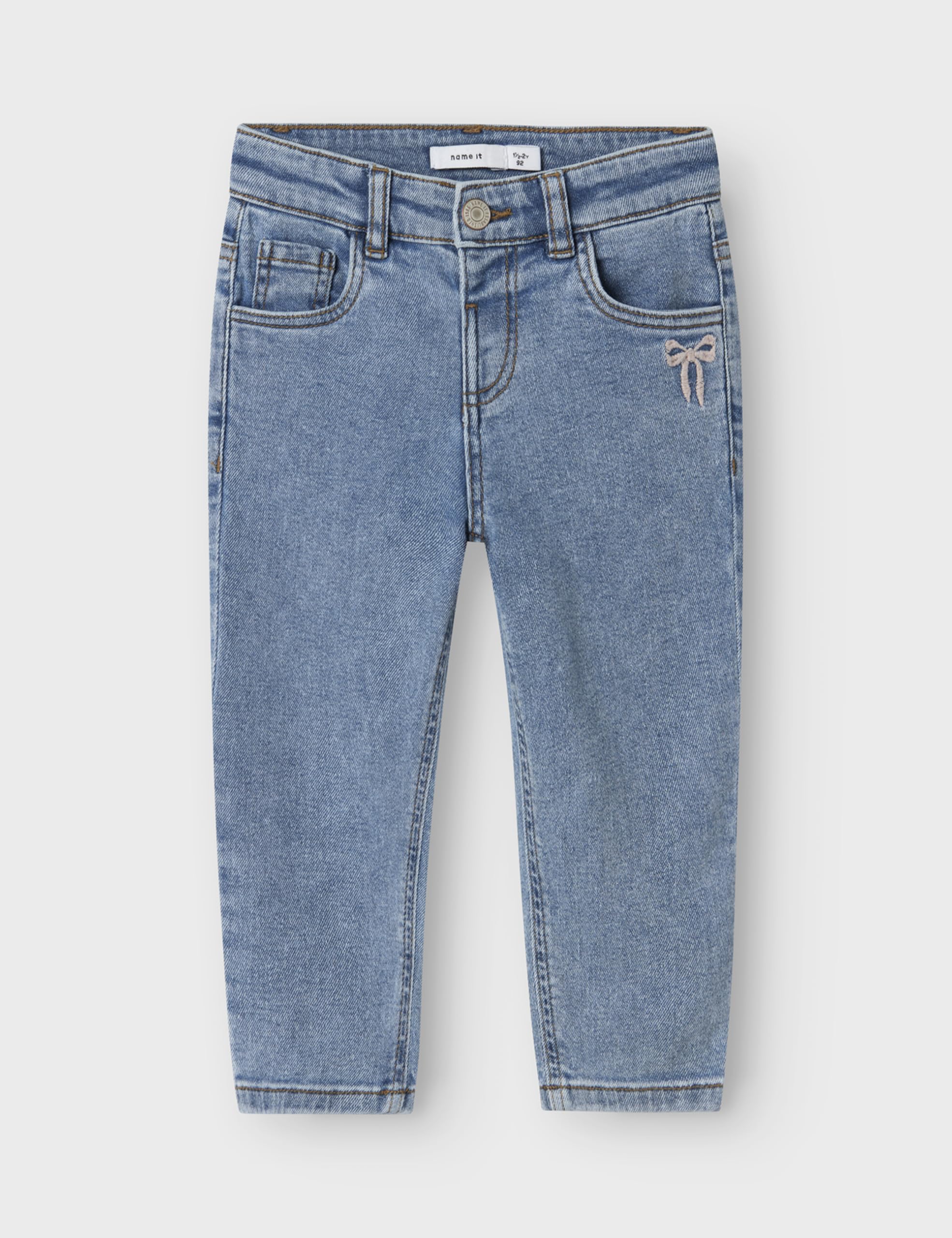 NAME IT Mädchen Nmfbella Mom Emb Jeans 1224-Sm Noos
