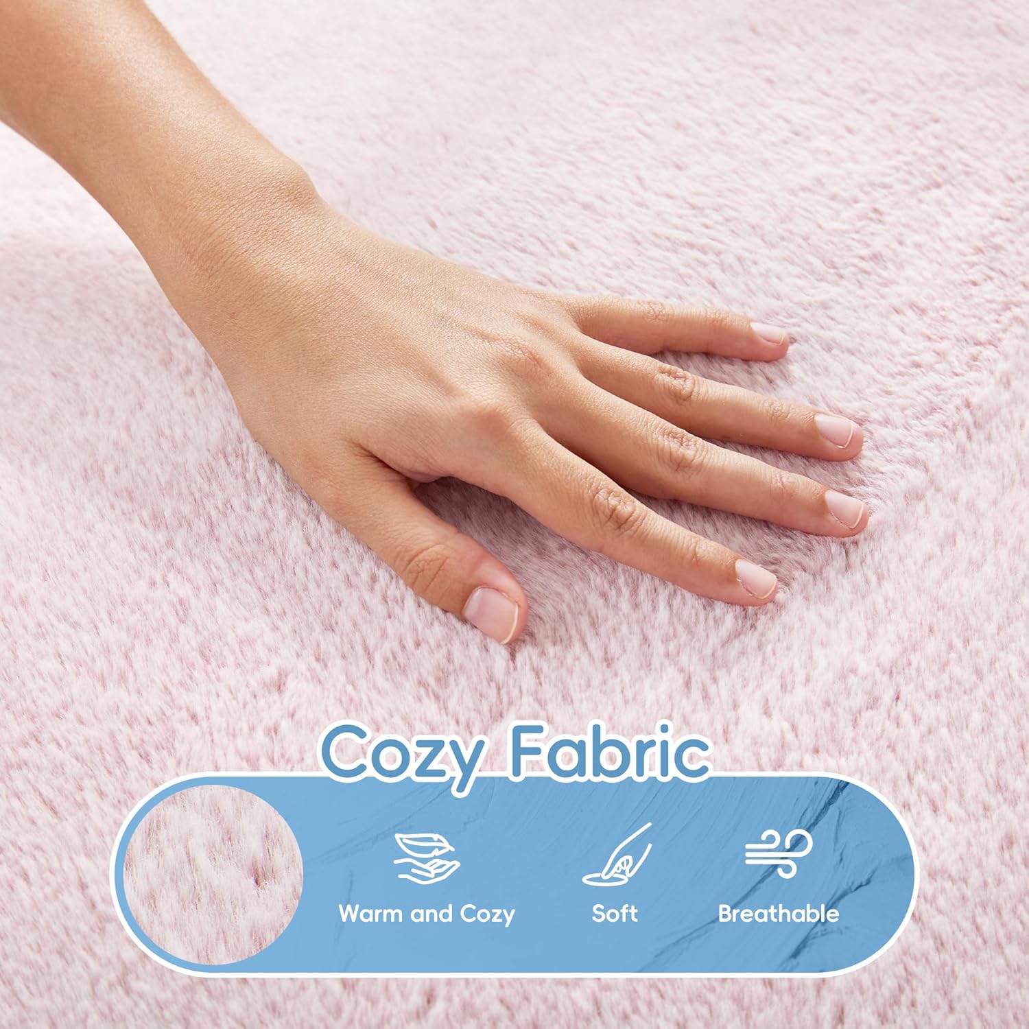 Hobestluk Bean Bag Chair Giant Bean Bag Chairs for Adults Big Bean Bag Chair with Memory Foam Filler Adults Large Beanbag with Faux Fur Cover for Bedroom (Plush Pink,Large)