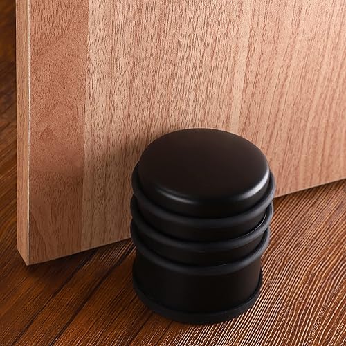Miniatura 6 de Sumnacon Tope de puerta de piso resistente, sin taladro, tope de puerta de acero inoxidable duradero con goma antideslizante, tope de puerta de