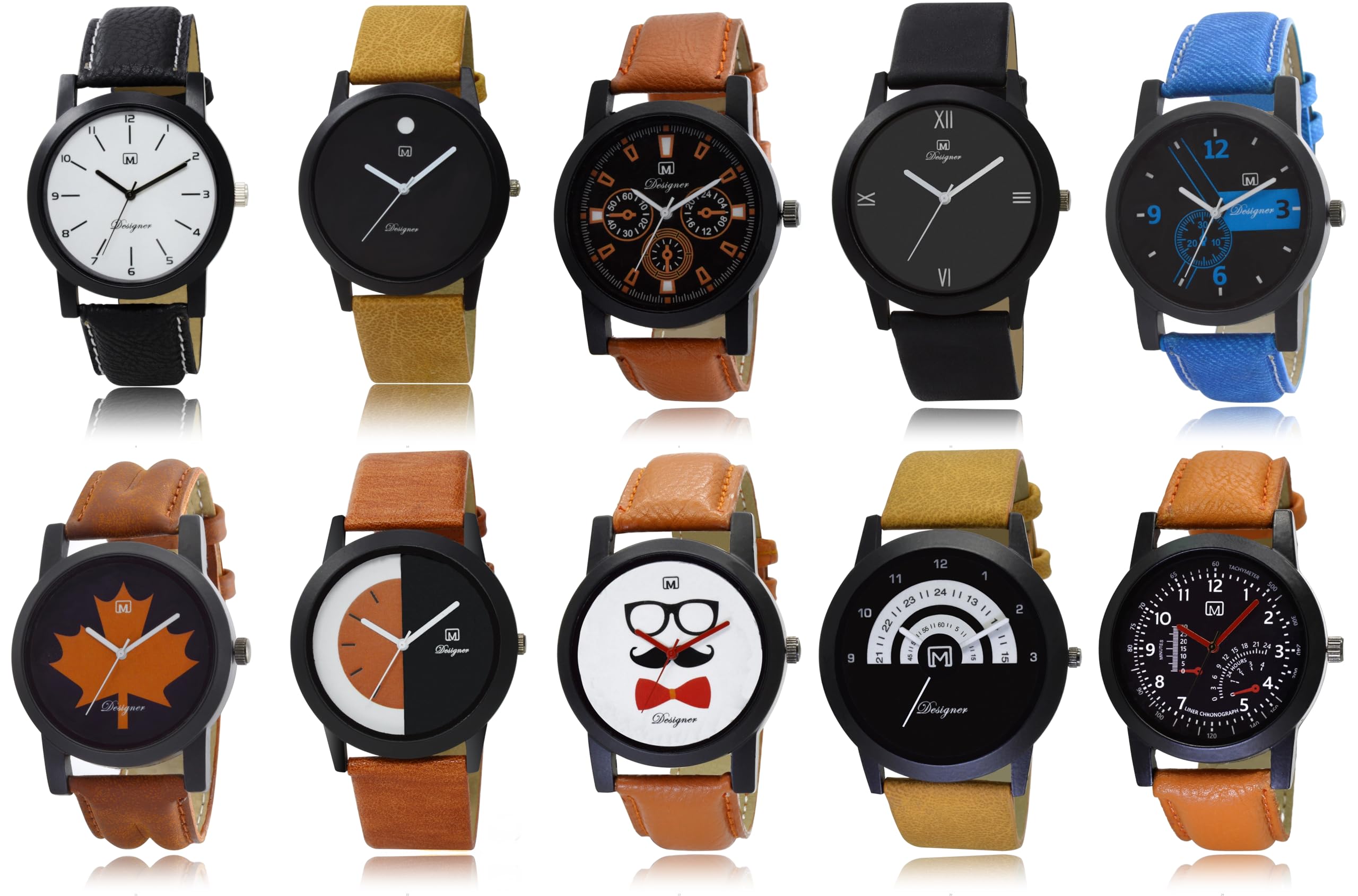Bollywood Designer Analogue Watches Multicolor Combo Pack of 10 Watches for Boys & Mens (B0CLDLHXTL) Amazon Price History, Amazon Price Tracker