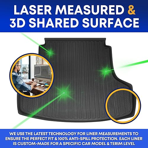 Miniatura 2 de Forro de carga premium para Toyota Camry Hybrid 2018-2025 – Tapete de maletero de automóvil de ajuste personalizado – Tapete de carga negro para