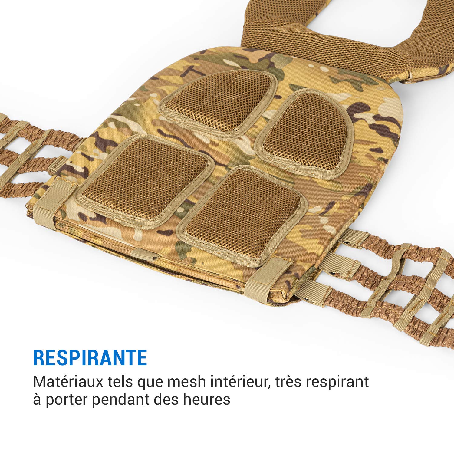 CAPITAL SPORTS Battlevest 2.0 - Veste lestée, 2 Paires de plaques de Poids incluses, Confort élevé et répartition optimale du Poids grâce au Rembourrage épais