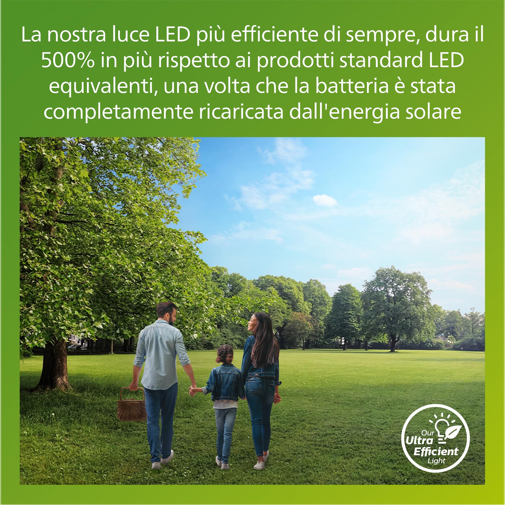 Philips LED Tyla, Paletto Alto da Esterni a Energia Solare, Luce Naturale, Sensore di Movimento Integrato, IP44, 1.2W