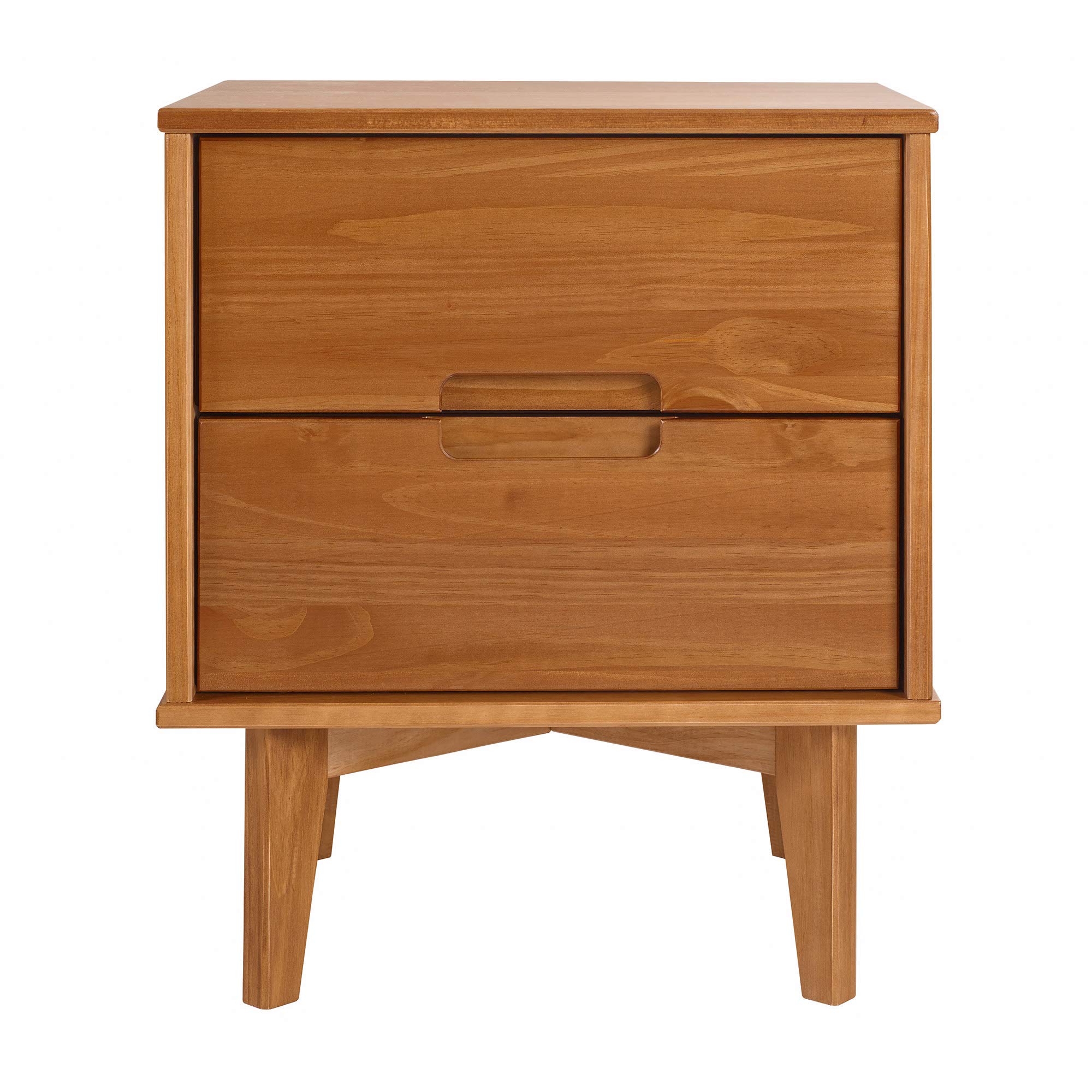 Walker Edison Mid Century Modern Grooved Handle Wood Nightstand Side ...
