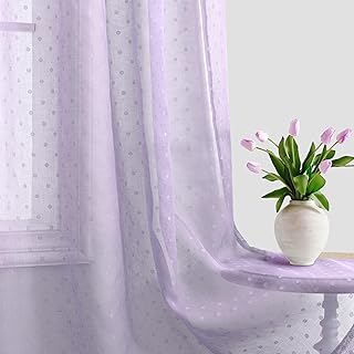 14 Beach Bathroom Ideas for Breezy Calm Coastal Style 39 Pitalk Sheer Purple Curtains 84 Inches Long for Bedroom Polka Dots Laven...