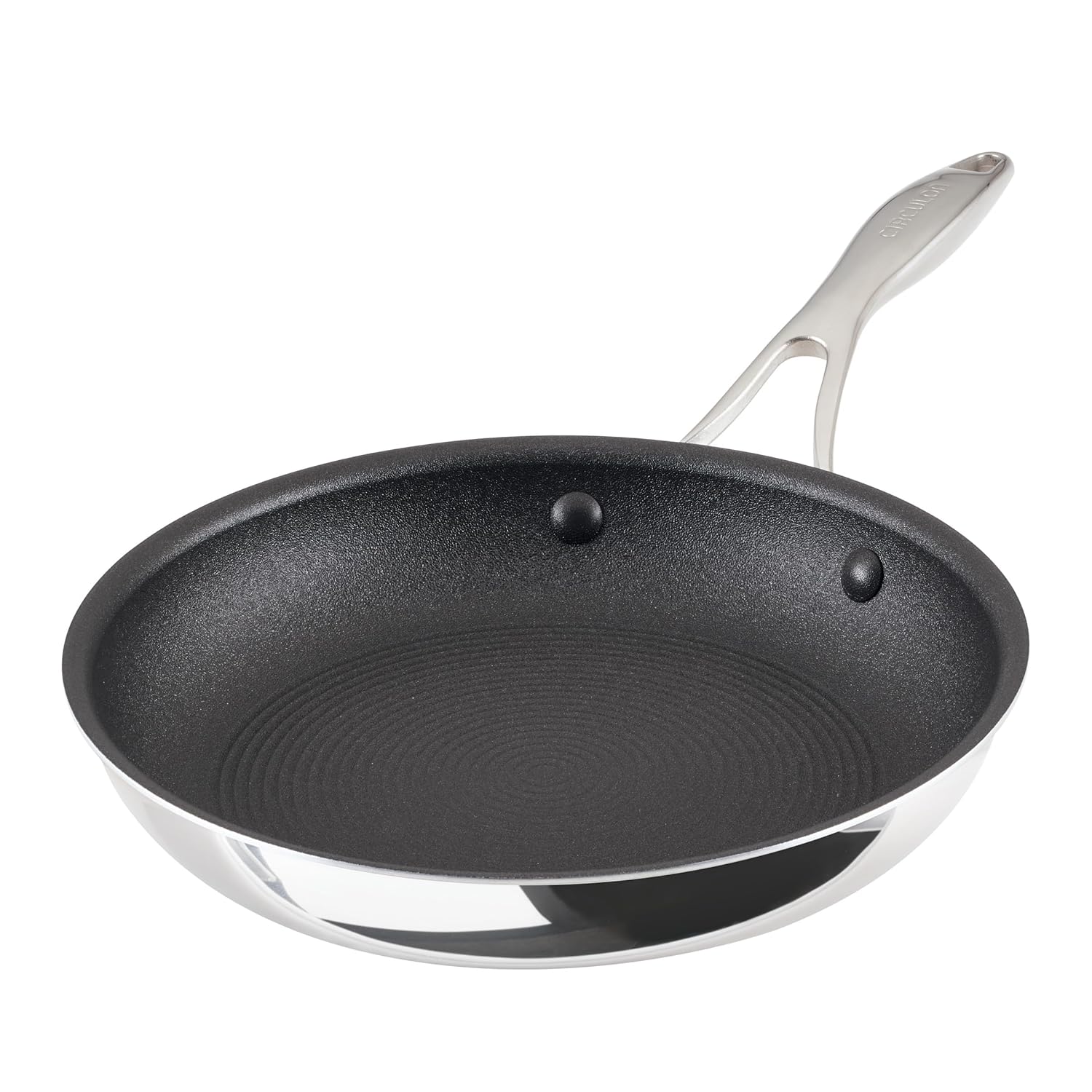 Circulon C1 Series Clad Stainless Steel with ScratchDefense Technology Cookware Nonstick Induction Frying Pan Skillet Metal Utensil Safe