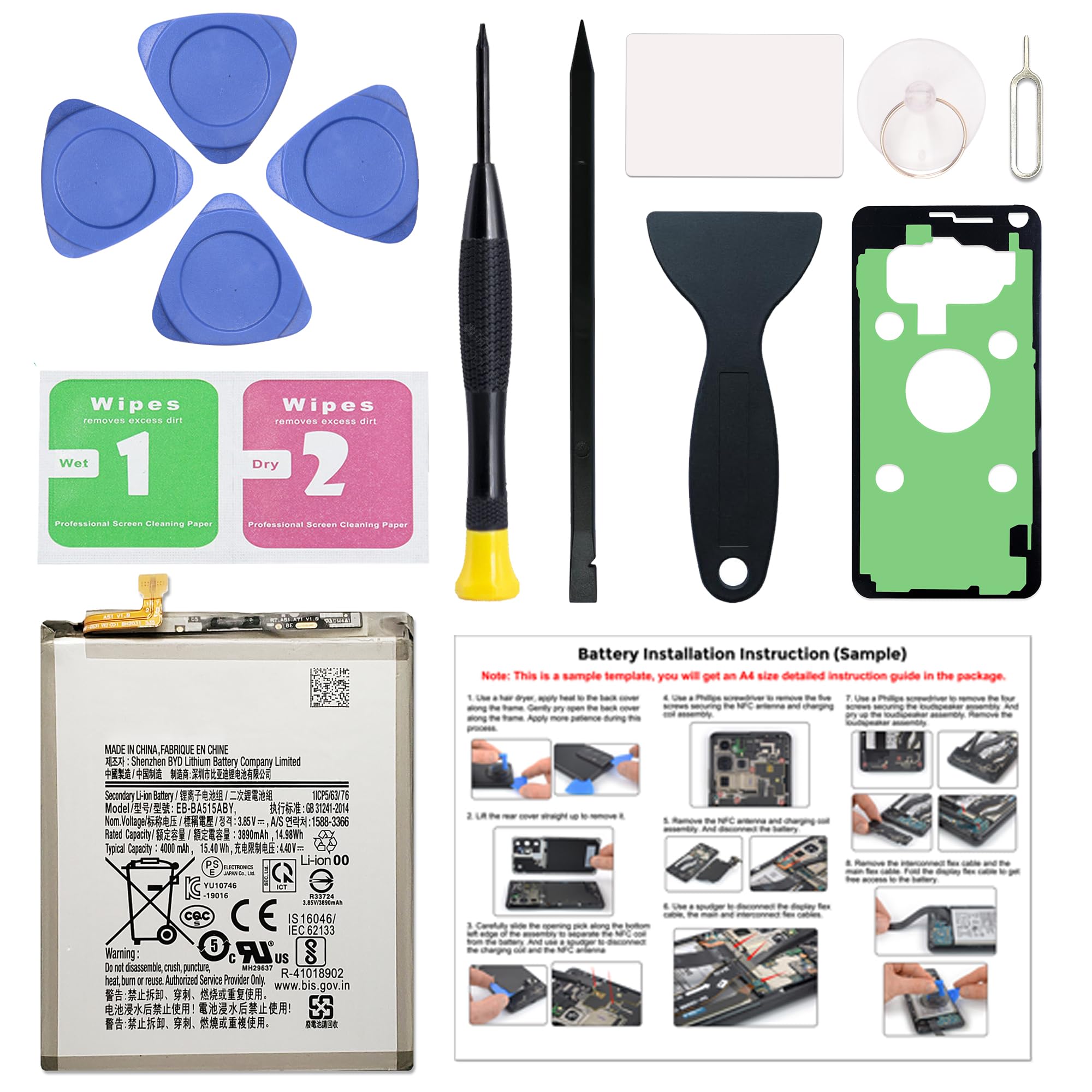 New Upgraded Battery for Galaxy A51 4G, EB-BA515ABY Replacement Battery Compatible with Samsung Galaxy A51 4G, with Repair Tools & Instruction
