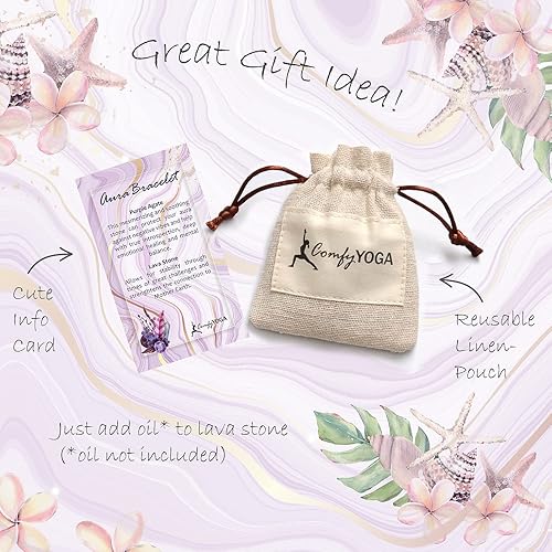 Miniatura 4 de Comfy Yoga - Pulsera de aromaterapia ajustable - Pulsera de aceite esencial - Pulsera de piedra de lava - Joyas de yoga - Pulsera difusora de aceite