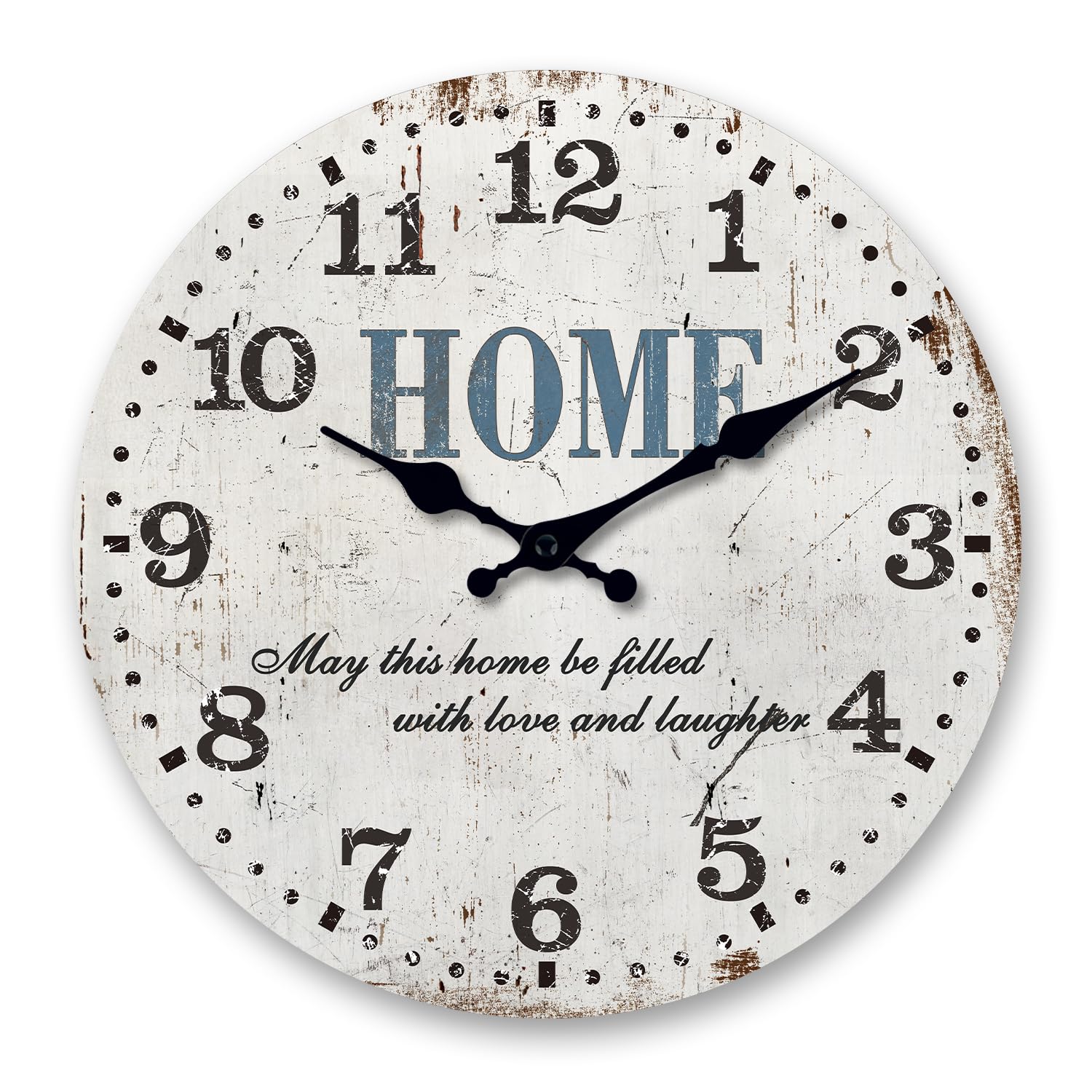 Horloge murale en bois gris de 50 cm pour réchauffer l'atmosphère