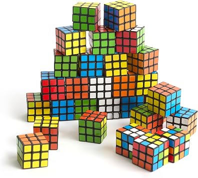THE TWIDDLERS 30 Mini Puzzle Speed Cube Fidget Toys, 3x3 - Perfect as Mini Games Party Bag Fillers for Kids, Brain Teasers Multipack Classroom Rewards Prizes, Party Favours Kids - 3cm