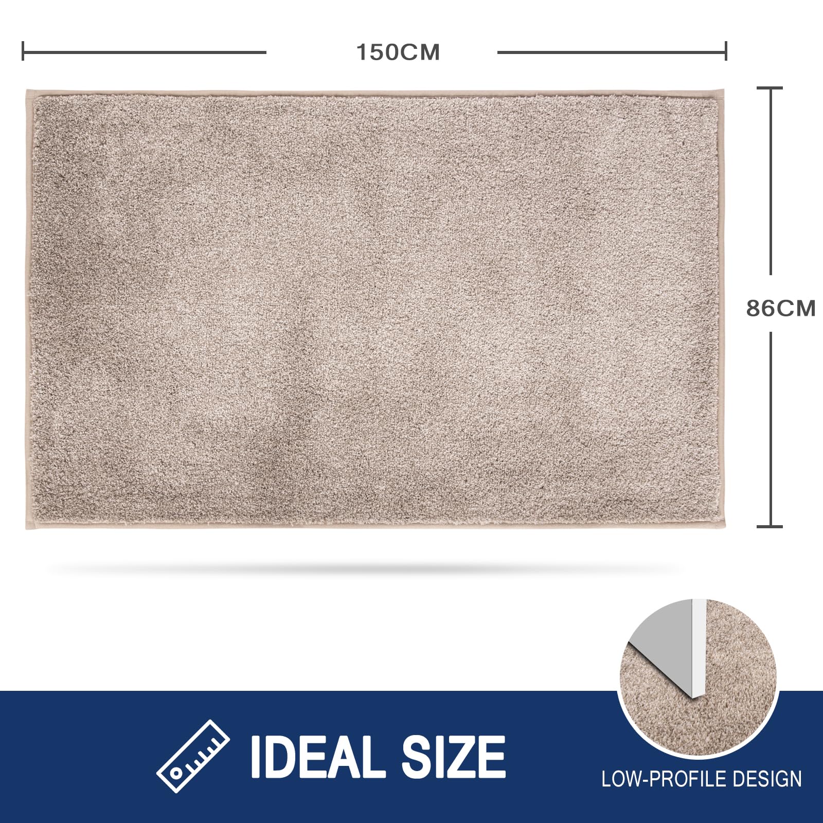 FCSDETAIL Zerbino Trappola Sporco, Tappetino Antiscivolo Lavabile in Lavatrice, Zerbino d'Ingresso con Microfibre Morbide Assorbenti per Cane, Ingresso, Porta e Corridoio