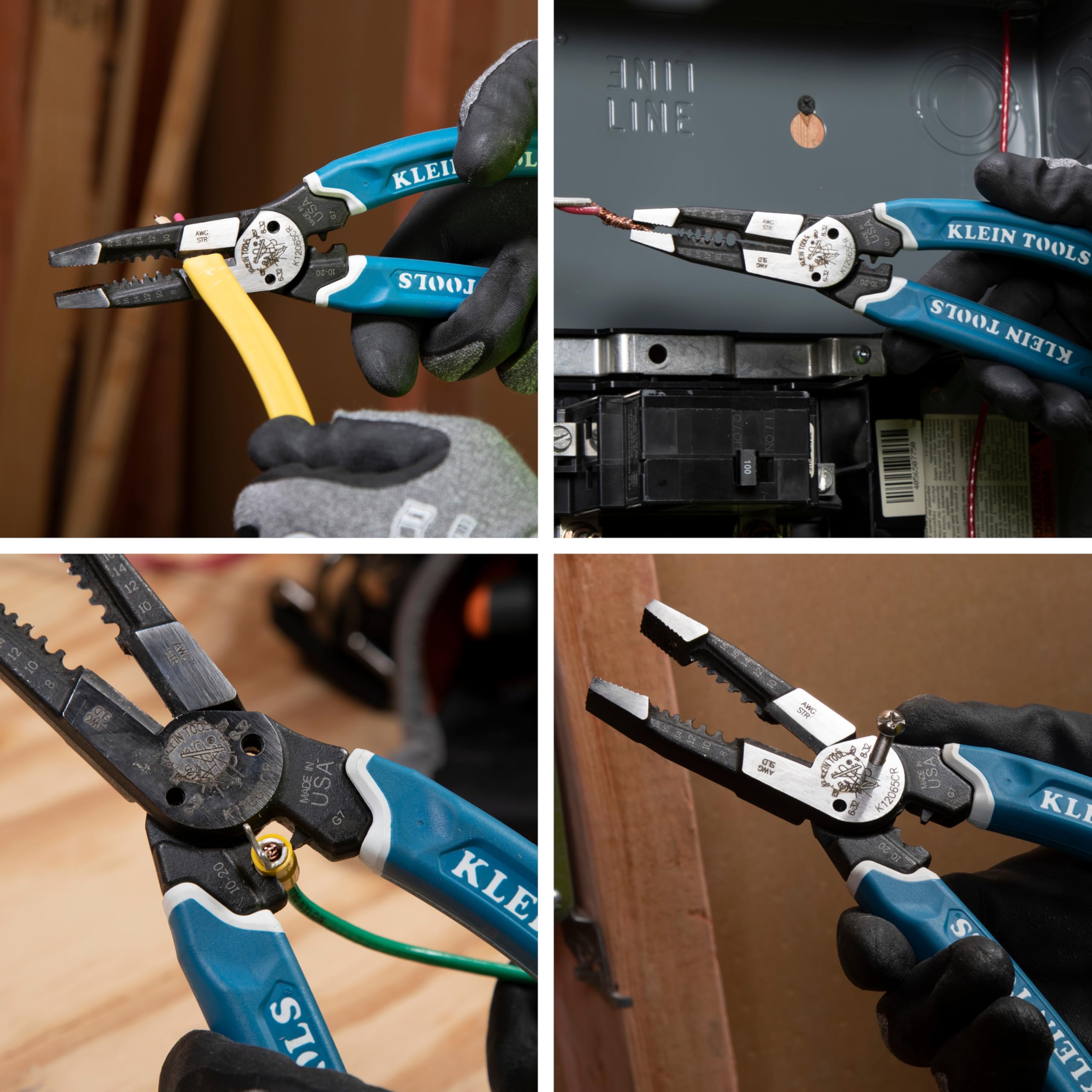 Klein Tools K12065CR narzędzie do ściągania izolacji/obcinarki, do cięcia, ściągania, zaciskania, skręcania (8-18 AWG solidne, 10-20 AWG)