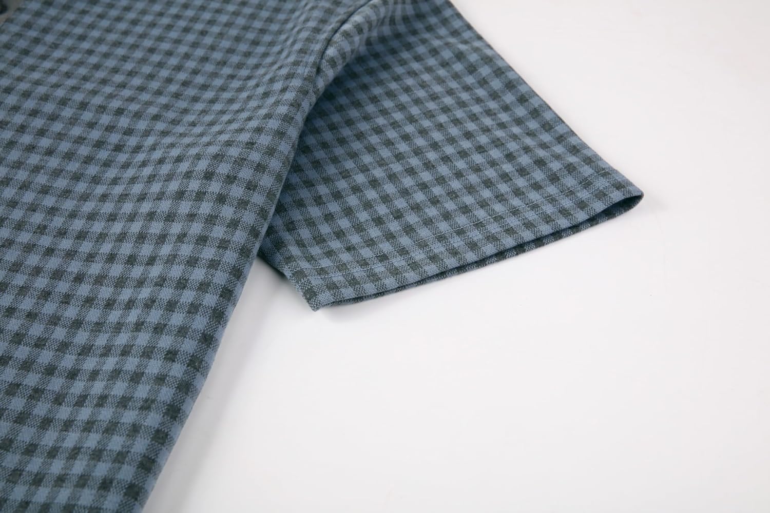 Alex Vando Mens Check Golf Shirt Contrast Rib Collar Short Sleeve Polo Shirts for Men - Image 4