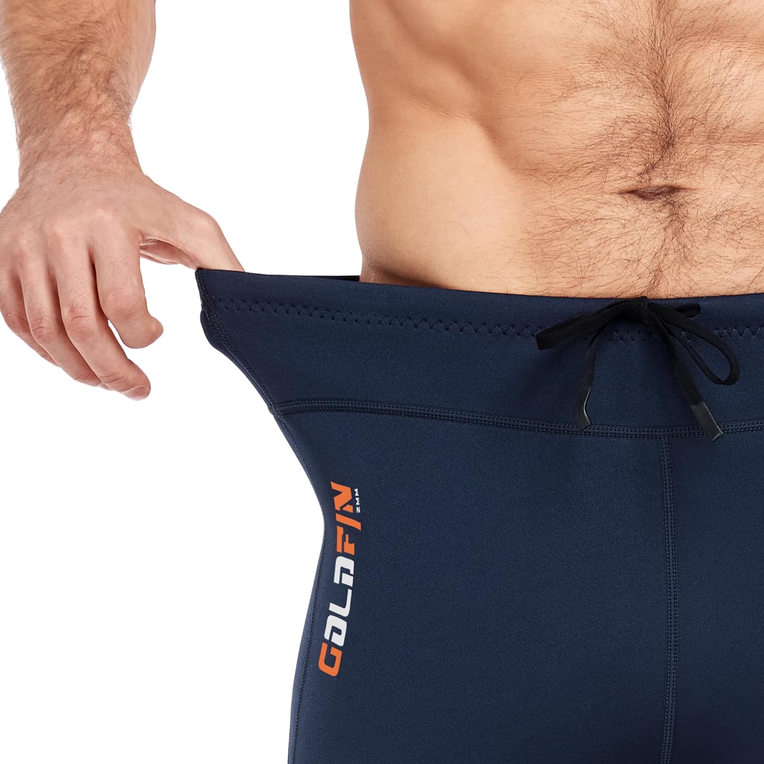 GoldFin Mens Wetsuit Pants, Wet Suit 2mm Neoprene Adjustable Drawstring Shorts for Water Sports Swimming Surfing Snorkeling Kayaking Diving