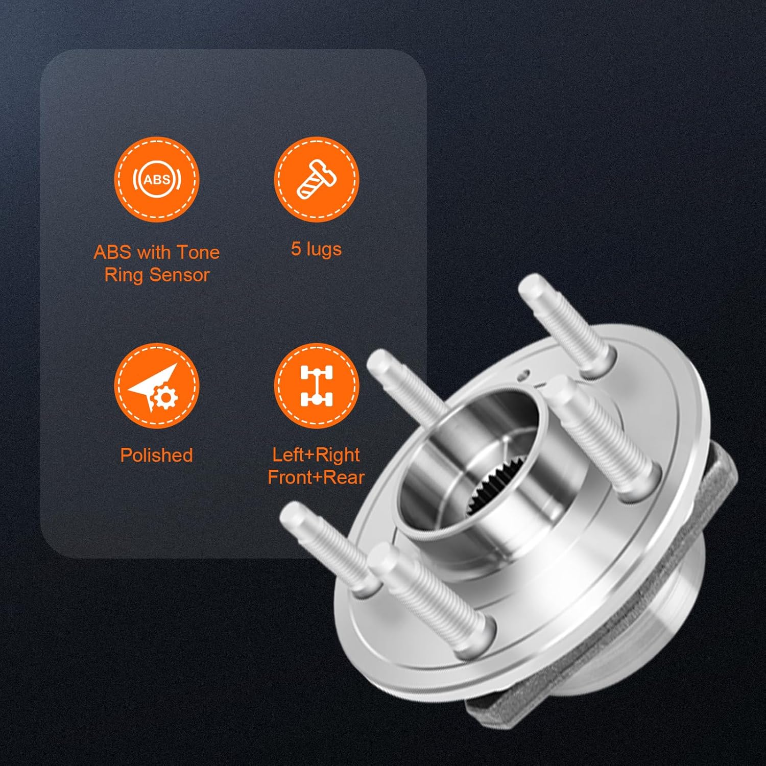 OCPTY Wheel Bearing and Hub Assembly Premium 513282 2019 for Cadillac CTS Front: AWD, 2018-2019 for Chevrolet Impala, 2018-2019 for Cadillac XTS Except Brake Code J55, 2018 for Cadillac CTS Re