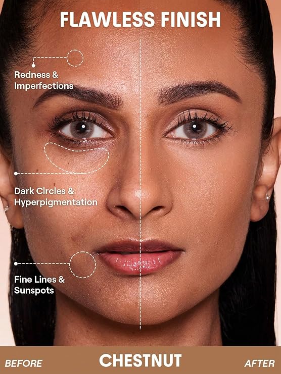 SHEGLAM Lock & Go Long-Lasting Cushion Foundation Soft Matte Weightless Waterproof for Flawless Base Makeup-Chestnut