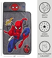 Vista 3 de Tapete acolchado para siesta de felpa súper suave con manta y almohada integradas Spiderman