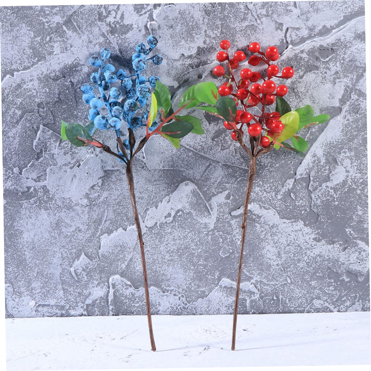 Cabilock 20 Piezas Artificiales Manualidades navideñas Christmas Decorations selecciones de de Navidad ramita de Decoración navideña de Acebo Falsas Educación física